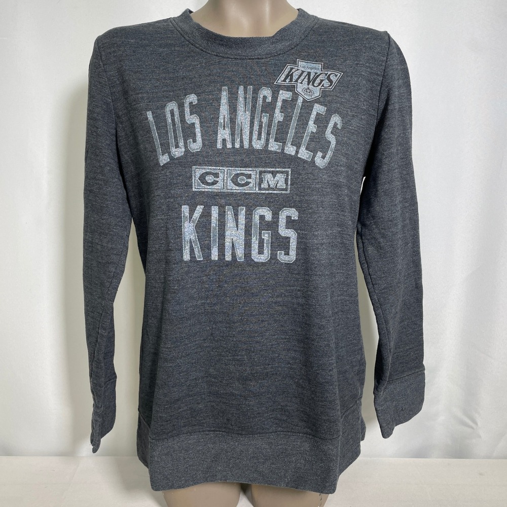 Los Angeles Kings NHL Hockey CCM Heather Grey Sweatshirt Women's LARGE